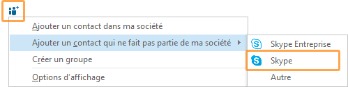 Skype Entreprise contact Skype